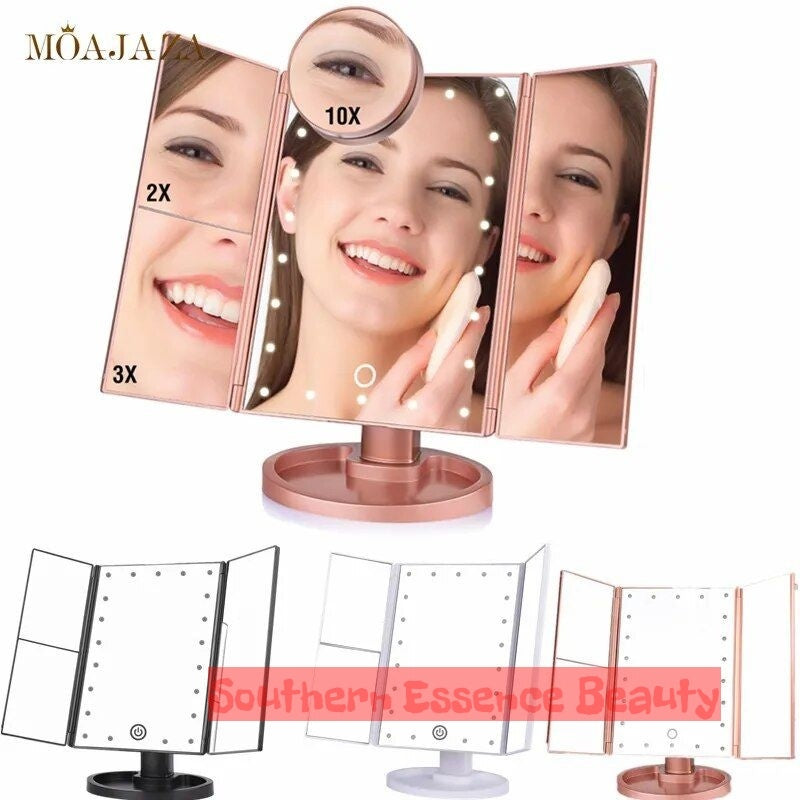 Lux 22-LED Touch Dimmer Makeup Mirror with 10X Magnification
