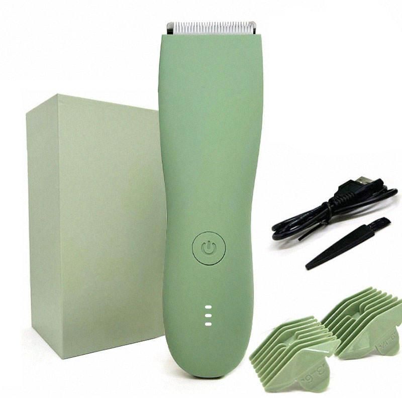 Multi-Functional Men's Body and Groin Hair Trimmer, Waterproof Electric Razor with Replaceable Ceramic Blade