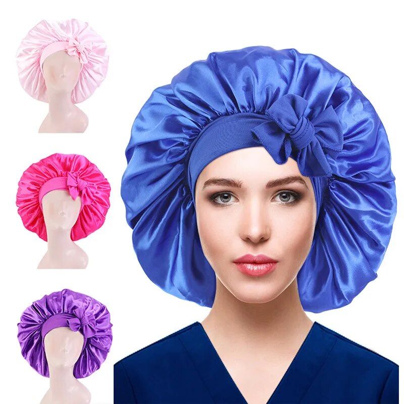 Luxurious Satin Silk Night Cap for Curly & Braided Hair - Adjustable & Stylish Sleeping Bonnet