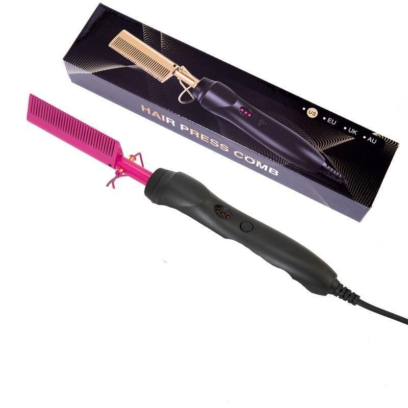 Versatile 3-in-1 Hot Comb Hair Straightener & Curler for All Hair Types