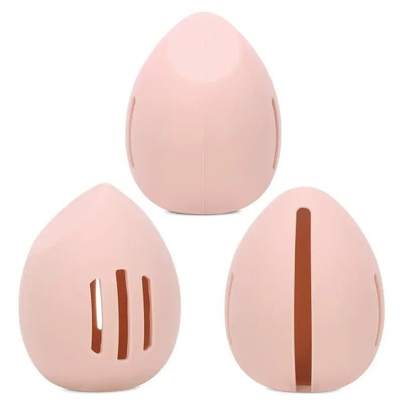 Compact Silicone Makeup Sponge Holder - Dustproof and Breathable Beauty Blender Case