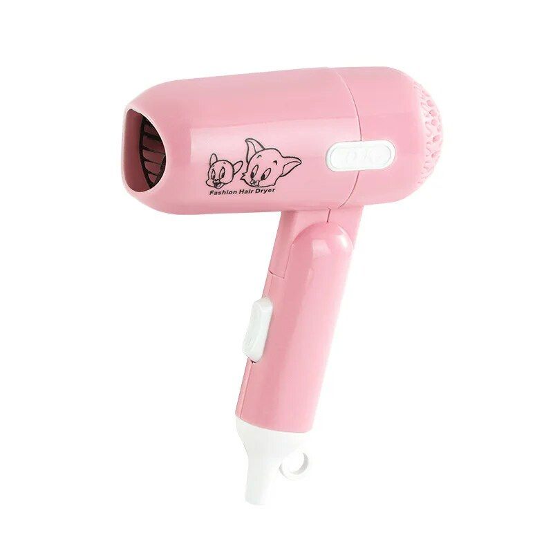 Compact & Stylish Mini Folding Hair Dryer - Low Power, Travel-Friendly, Multi-Color Options