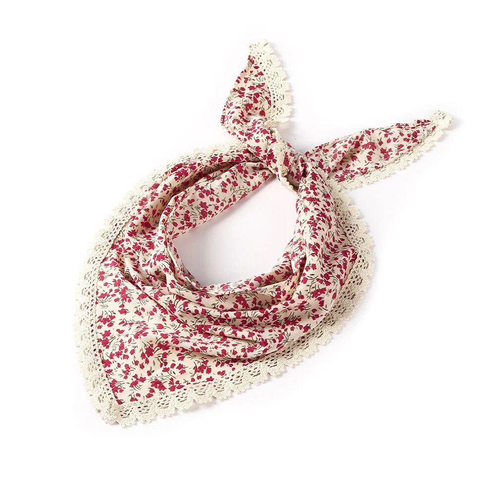 Chic Floral Elastic Hair Kerchief - Cotton Polyester Blend Bandana Headband