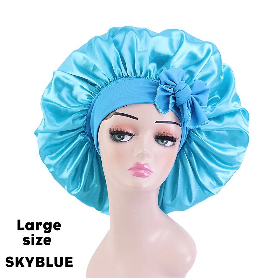 Luxurious Satin Silk Night Cap for Curly & Braided Hair - Adjustable & Stylish Sleeping Bonnet