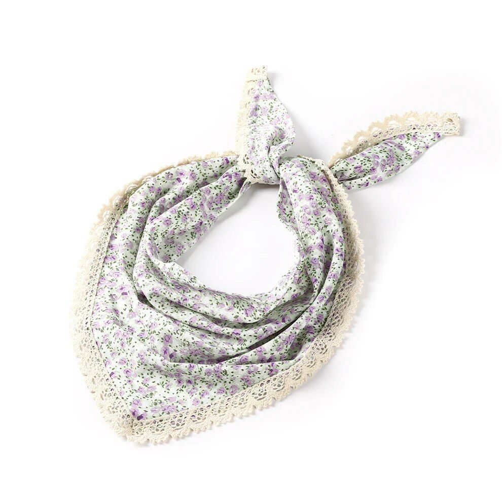 Chic Floral Elastic Hair Kerchief - Cotton Polyester Blend Bandana Headband
