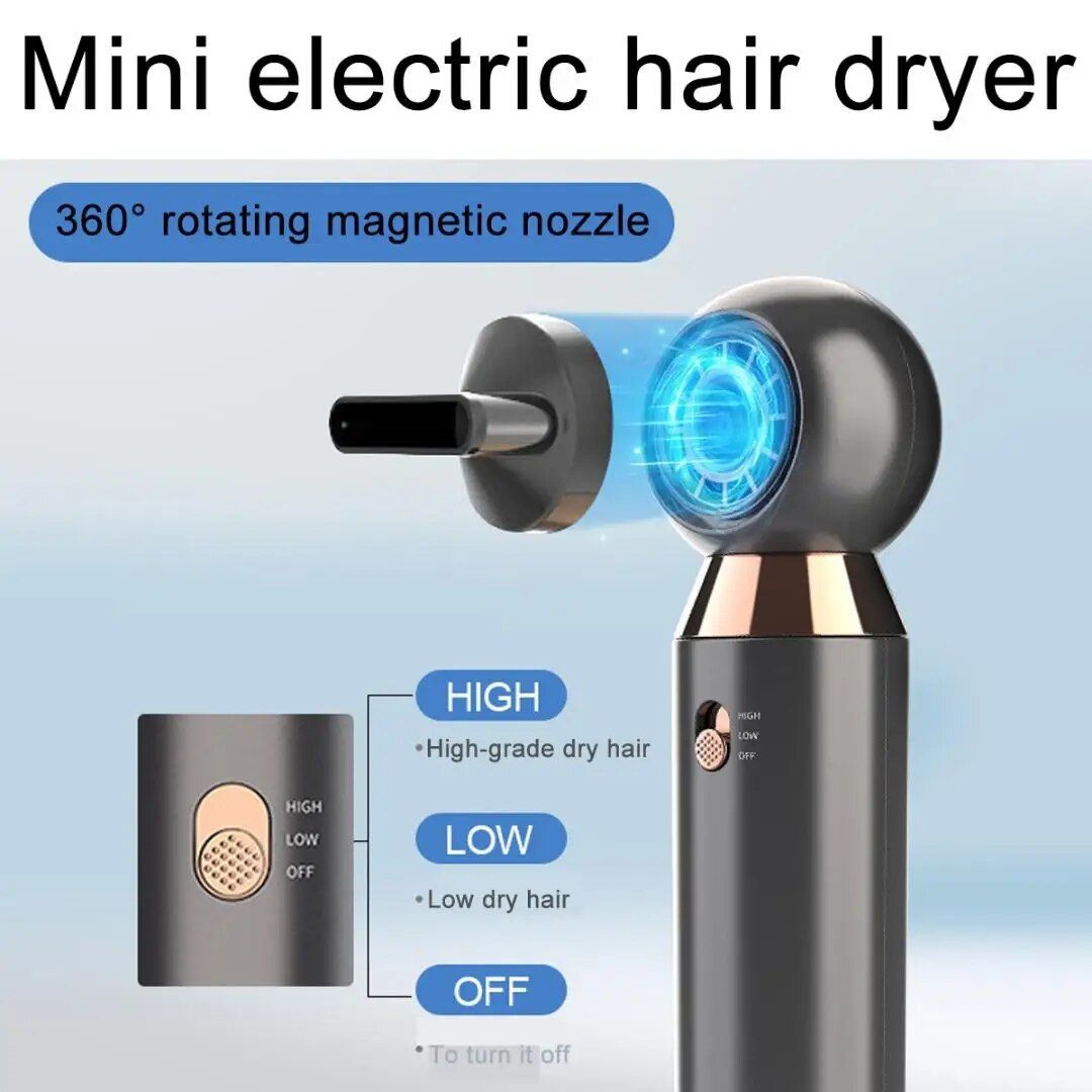 Leafless Hair Dryer 800W Fan 2 Speed Electric Negative Ionic Blower Portable Hair Dressing Dryer
