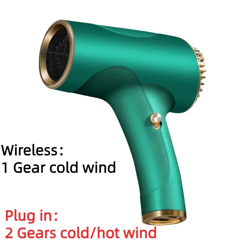 Portable Dual-Mode Wireless Hair Dryer – Fast Drying, Low Noise, Rechargeable for Travel & Home
